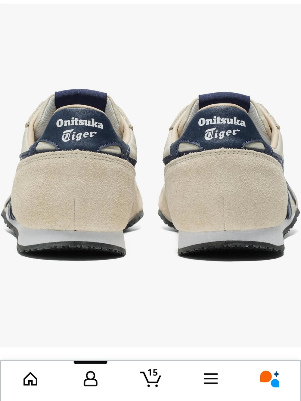 Onitsuka Tiger by Asics Women’s Serrano Slip-On Sneakers in Birch and Peacoat - Picture 6 of 14